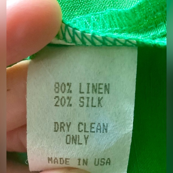 A La Mode By Xiao Linen Silk Lagenlook  Green Small Relaxed Oversized Artful - Picture 9 of 13